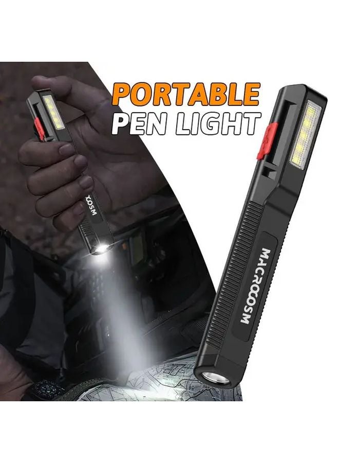 USB Rechargeable LED Pen Light Portable Mini Flashlight With Side Light For Emergency Repair Night Reading - Image 3
