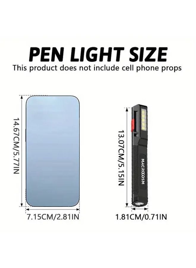 USB Rechargeable LED Pen Light Portable Mini Flashlight With Side Light For Emergency Repair Night Reading - Image 4