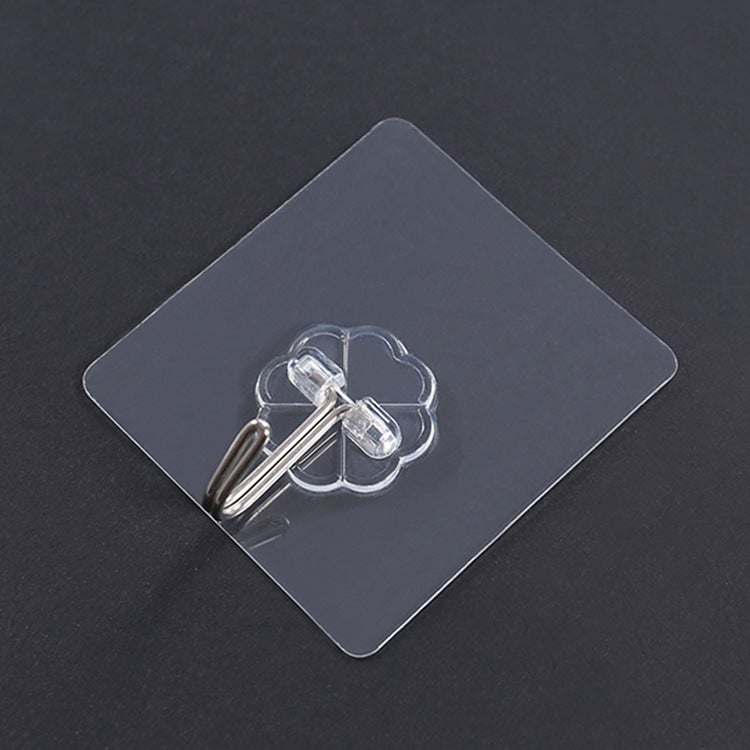 Thick Square Transparent Wall Hooks, No Damage, Washable, Seamless Thick iron hook 
