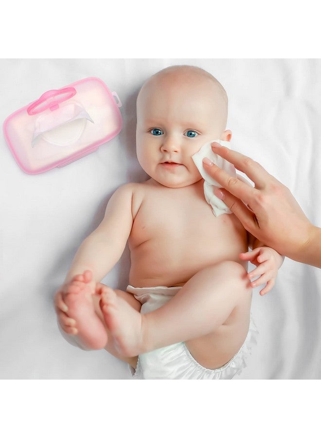 Healeved Baby Wipes Dispenser?On The Go Wipes Dispenser Baby Outdoor Travel Stroller Wet Wipes Box?Travel Wipes Case Baby Wipe Holder?Refillable Container For Car Bathroom Living Room Pink - Image 3