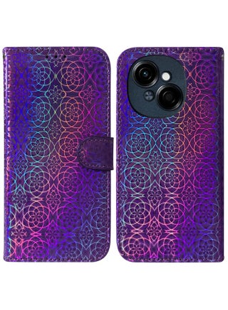 For Tecno Spark Go 1 / Pop 9 Pro Colorful Magnetic Buckle Leather Phone Case(Purple) - pzsku/ZA700FF10482A5898883BZ/45/_/1739627040/bc09dec2-7874-4ee4-91bb-917f916f05db