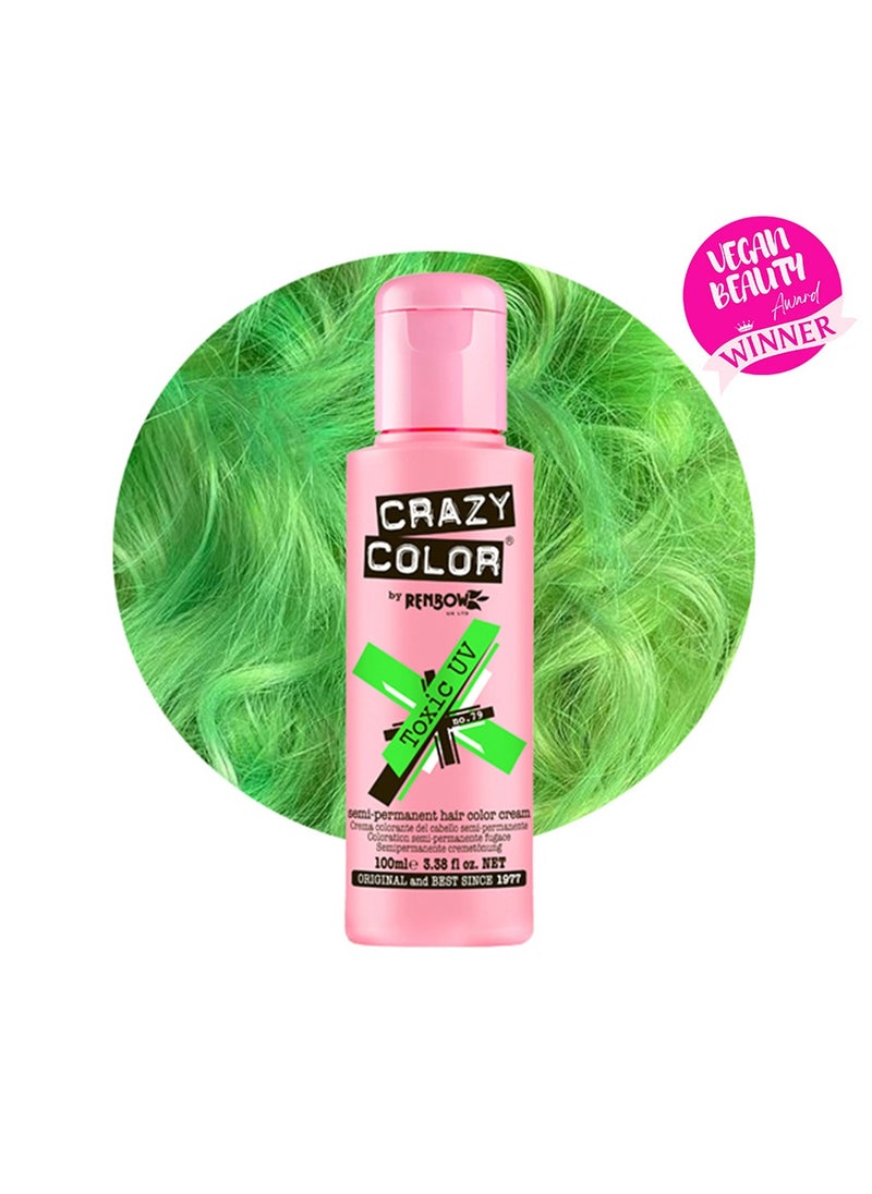 Crazy Color Neon Hair Color Green Toxic 100ml  - Image 1
