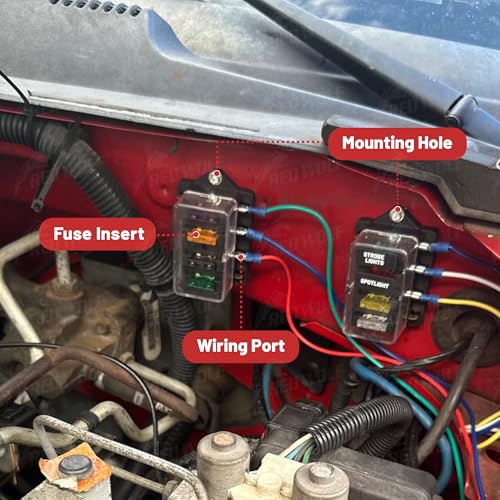RED WOLF 4 Way Blade Fuse Block Box Holder w/Standard Circuit 10V-32V DC for Automotive Truck Boat Marine RV Van Vehicle Power Distribution Panel Damp-Proof Cover - Image 4