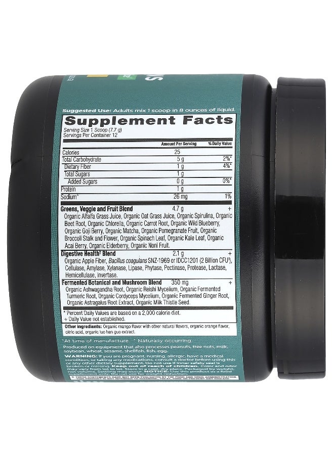 Ancient Nutrition - Ancient Nutrition, Organic SuperGreens, Mango, 3.3 oz (92.5 g) - Image 1