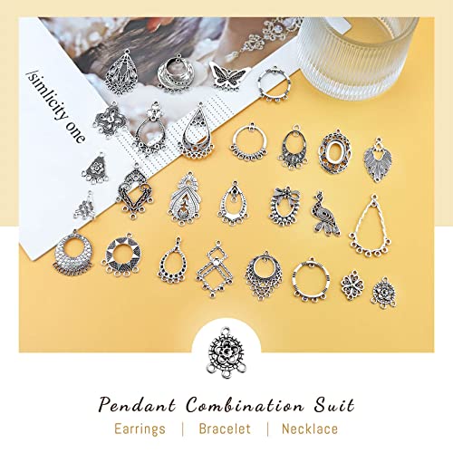JIALEEY Antiqued Tibetan Silver Earring Chandelier Earring Jewelry Making Kit for Earring Drop and Charm Pendant Assorted Pack (30Pair 60Pcs) - Image 3