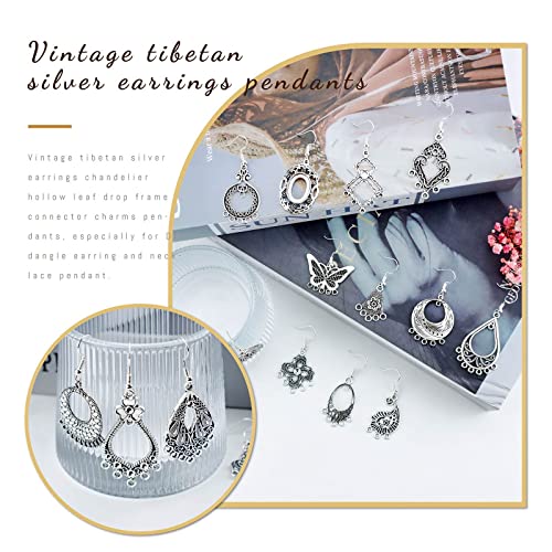 JIALEEY Antiqued Tibetan Silver Earring Chandelier Earring Jewelry Making Kit for Earring Drop and Charm Pendant Assorted Pack (30Pair 60Pcs) - Image 5