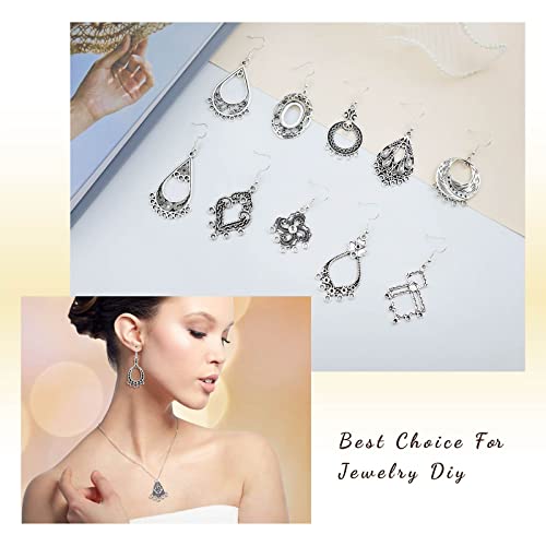 JIALEEY Antiqued Tibetan Silver Earring Chandelier Earring Jewelry Making Kit for Earring Drop and Charm Pendant Assorted Pack (30Pair 60Pcs) - Image 4