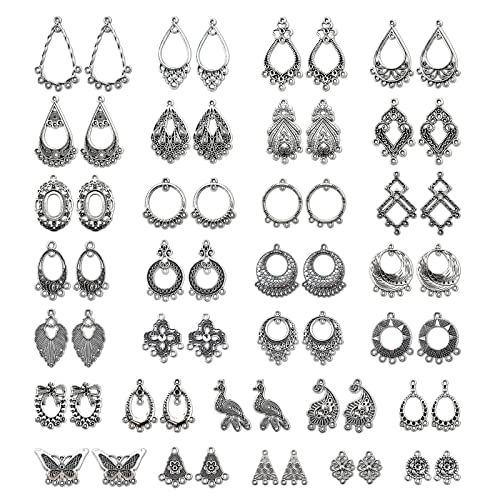 JIALEEY Antiqued Tibetan Silver Earring Chandelier Earring Jewelry Making Kit for Earring Drop and Charm Pendant Assorted Pack (30Pair 60Pcs) - Image 1