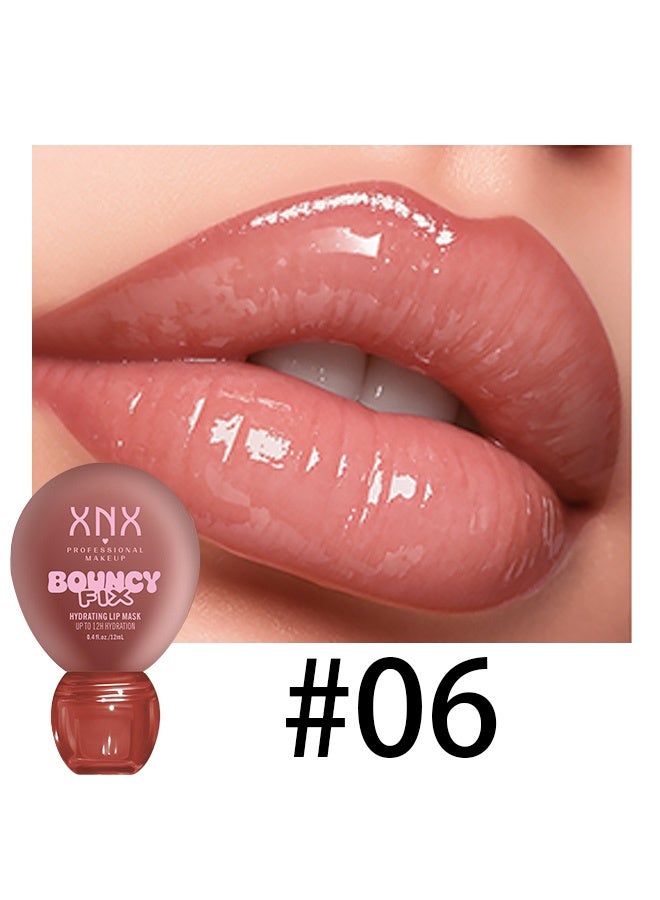 XNX Hydrating Lip Mask,Bouncy Fix,Hyaluronic Acid Lip Sleeping Mask Up To 12H Hydration for Dry Chapped Lips Lip Night Care Treatment 12ml,06# - Image 2