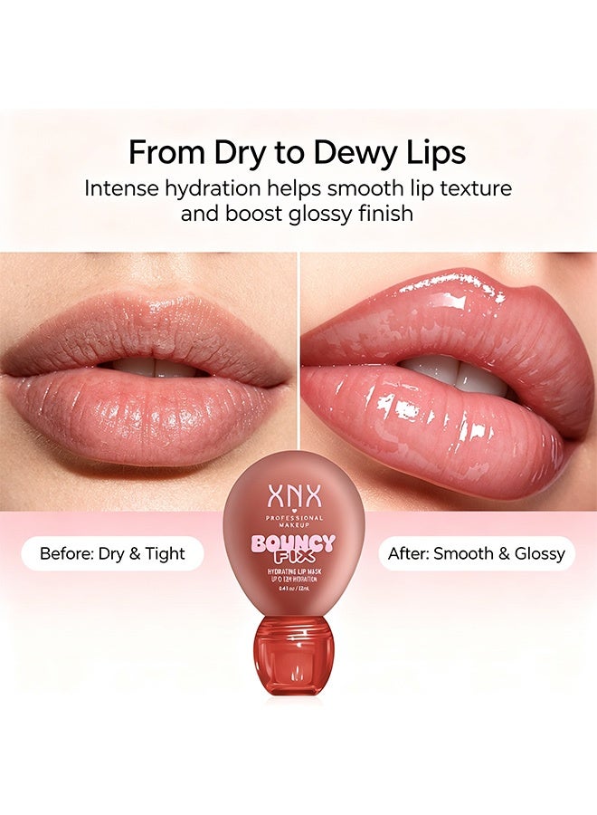 XNX Hydrating Lip Mask,Bouncy Fix,Hyaluronic Acid Lip Sleeping Mask Up To 12H Hydration for Dry Chapped Lips Lip Night Care Treatment 12ml,06# - Image 4