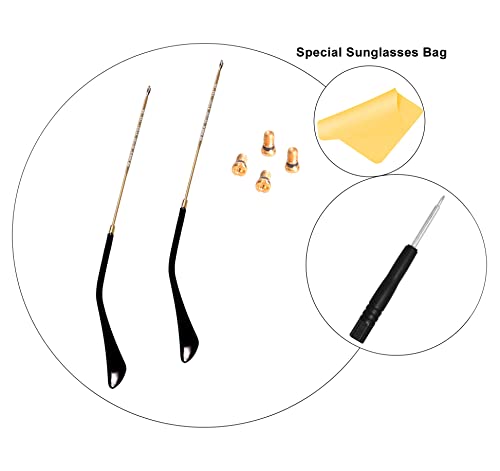 Hicycle2 Replacement Temple Arm,Temple Tips for Ray Ban RB3025 RB3447 RB3547N RB3548N RB3647N Sunglasses,with 4 Screws,1 Screwdriver.(Gold) - Image 2