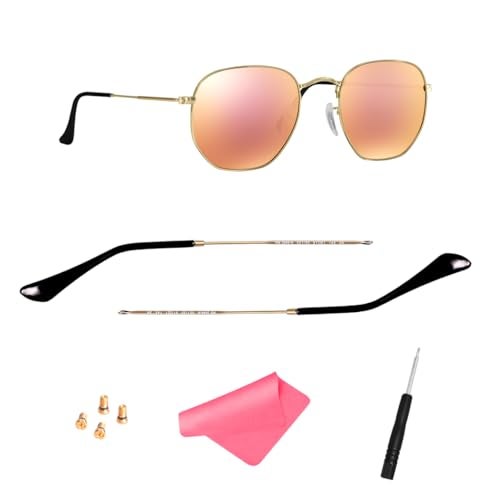 Hicycle2 Replacement Temple Arm,Temple Tips for Ray Ban RB3025 RB3447 RB3547N RB3548N RB3647N Sunglasses,with 4 Screws,1 Screwdriver.(Gold) - Image 1