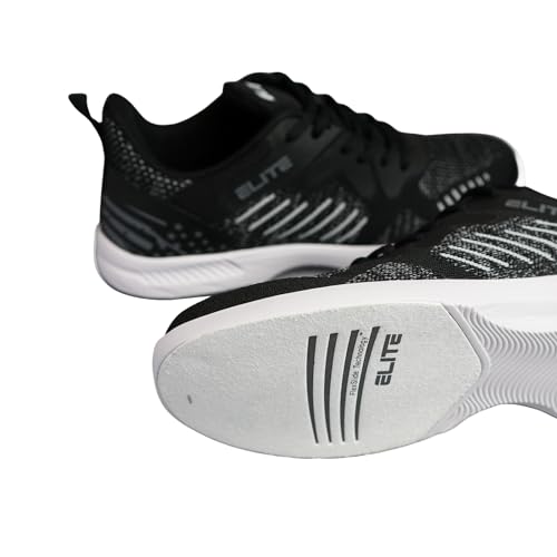 ELITE Men's Freedom USA Flag Athletic Lace Up Bowling Shoes with Universal Sliding Soles for Right or Left Handed Bowlers (Black/Grey, US Footwear Size System, Adult, Men, Numeric, Medium, 9) - Image 3