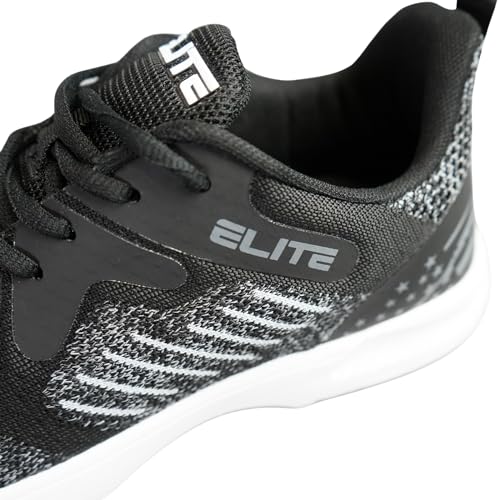 ELITE Men's Freedom USA Flag Athletic Lace Up Bowling Shoes with Universal Sliding Soles for Right or Left Handed Bowlers (Black/Grey, US Footwear Size System, Adult, Men, Numeric, Medium, 9) - Image 2