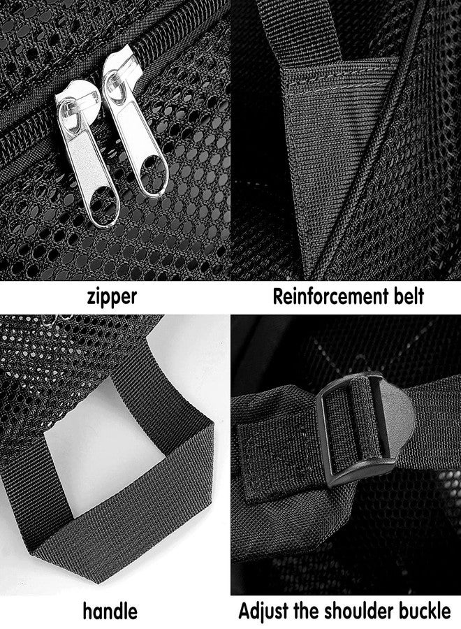 MCWTH Heavy Duty Mesh Backpack, See Through College Student Mesh Bookbag (Black) - Image 5