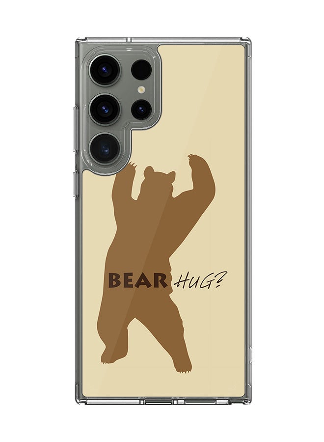 Stylizedd حافظة شفافة كلاسيكية لهاتف سامسونج جالكسي S23 ألترا، غلاف هجين ناعم رقيق شفاف [مصممة لهاتف سامسونج جالكسي S23 ألترا] - عناق دب - Image 1