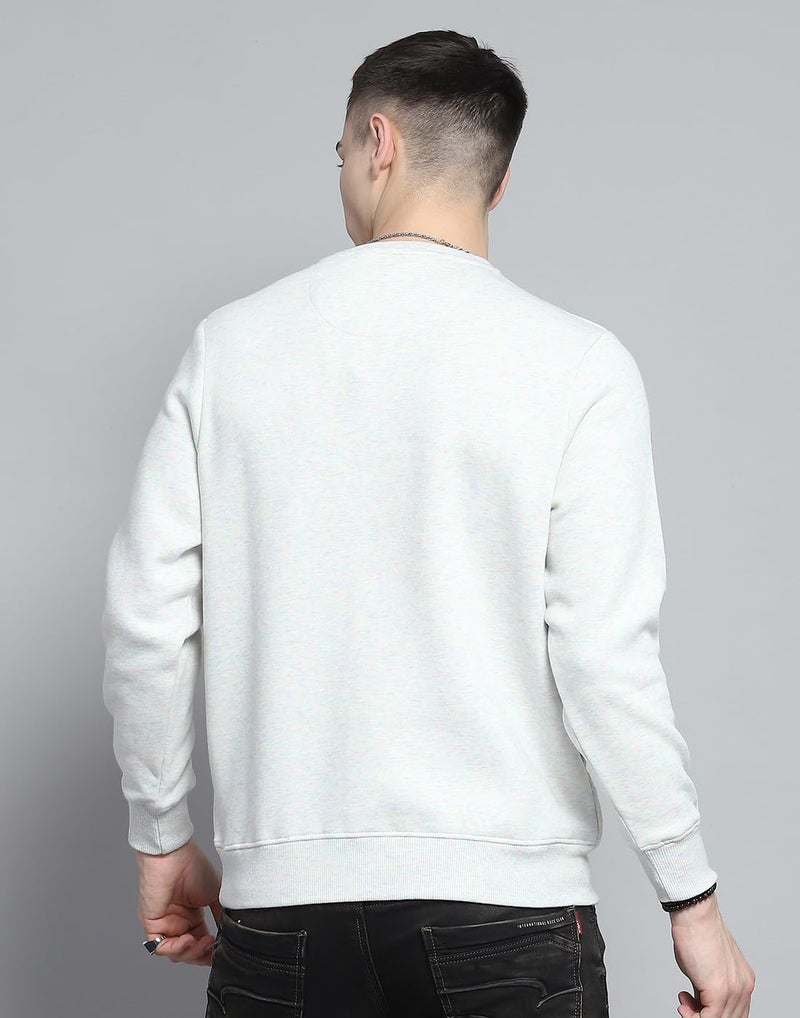 Monte Carlo Mens Printed Grey Round Neck Full Sleeve Sweatshirt_224066201 - Image 5