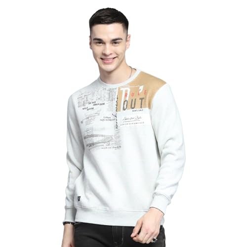 Monte Carlo Mens Printed Grey Round Neck Full Sleeve Sweatshirt_224066201 - Image 1