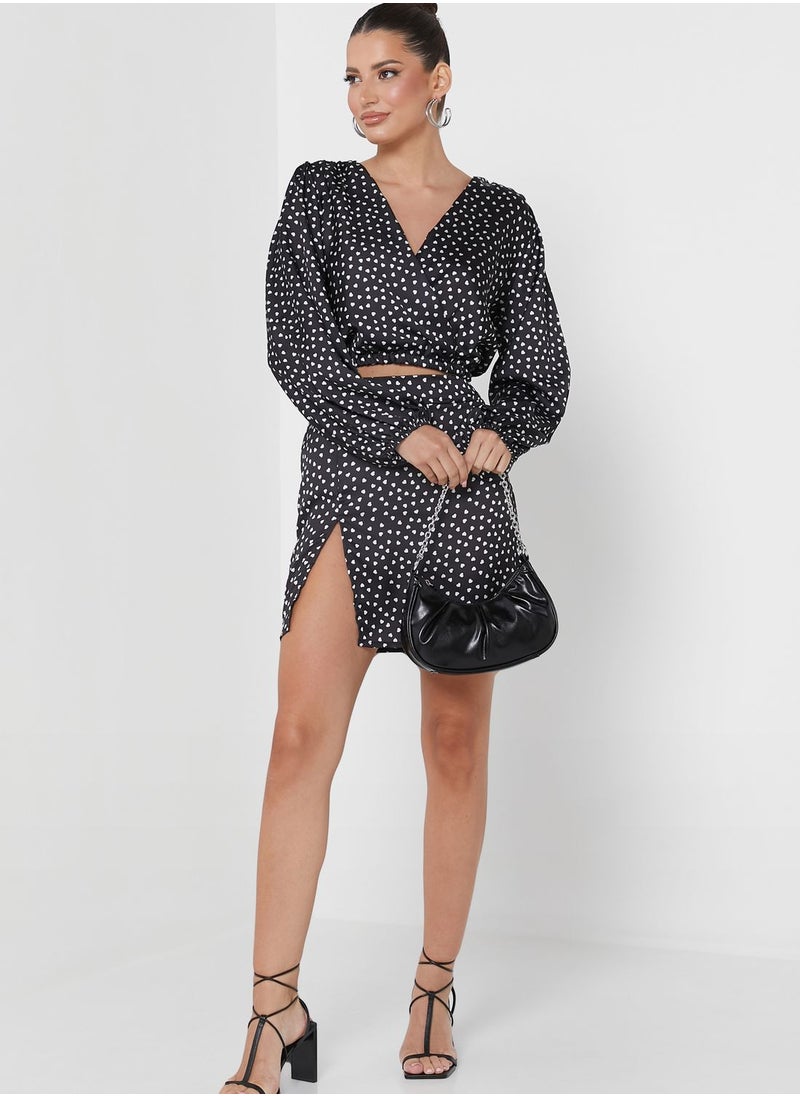 boohoo Printed Crop Top & Skirt Set  - Image 5