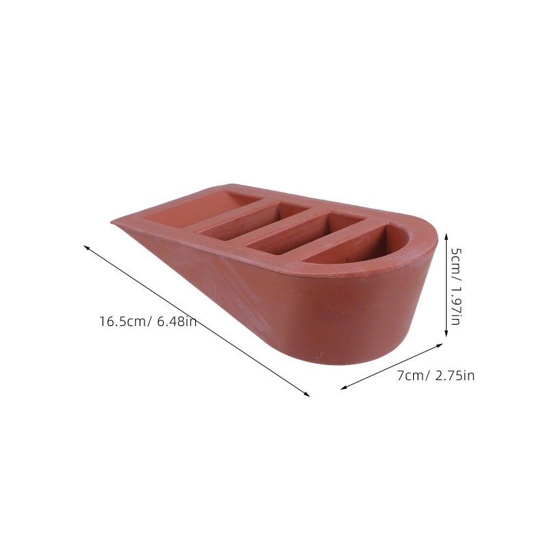 Heavy Duty Rubber Door Stopper Wedge Large Brown Non Slip For Garage Warehouse Home - Image 3