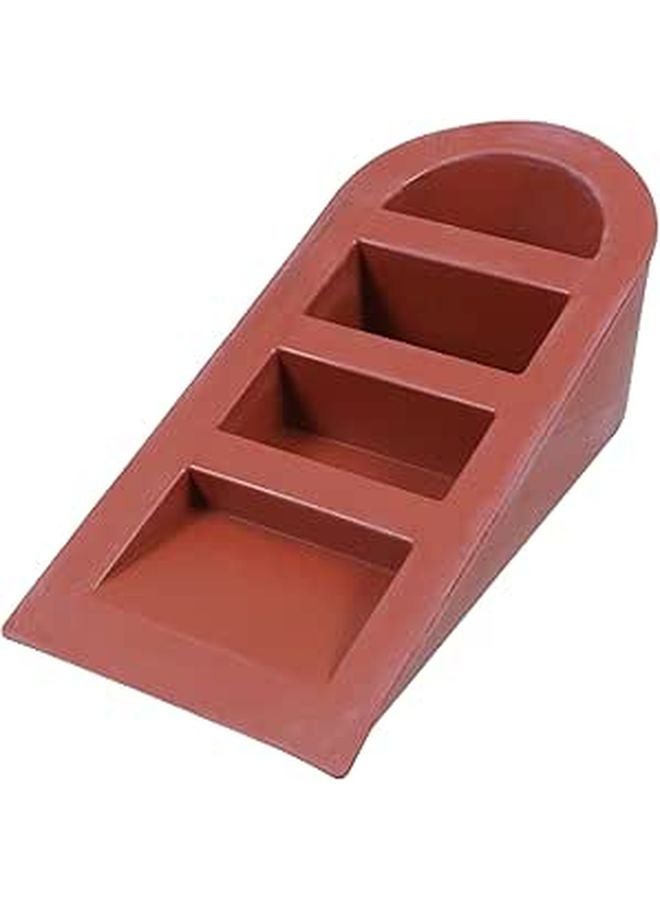 Heavy Duty Rubber Door Stopper Wedge Large Brown Non Slip For Garage Warehouse Home - Image 1