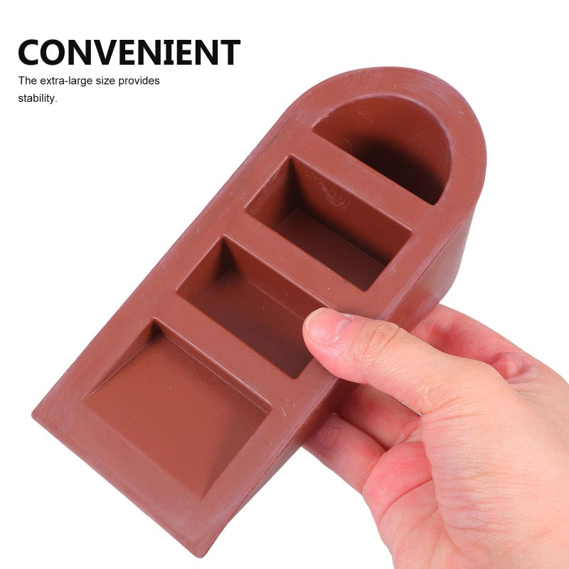 Heavy Duty Rubber Door Stopper Wedge Large Brown Non Slip For Garage Warehouse Home - Image 5