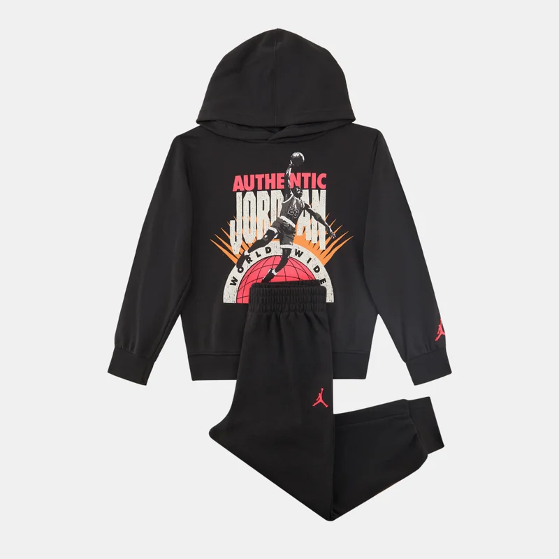 جوردن طقم هودي وبنطلون رياضي للأطفال