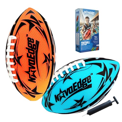 NovaEdge Hydro Water Football 2 Pack 925in Waterproof Pool Football with Double Laces Lightweight Grip Ball for Kids Teens Adults Great for Beach Lake Outdoor Games - Image 1