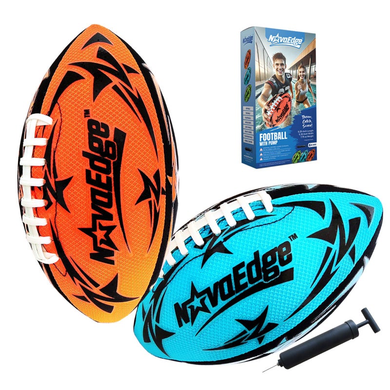 NovaEdge Hydro Water Football 2 Pack 925in Waterproof Pool Football with Double Laces Lightweight Grip Ball for Kids Teens Adults Great for Beach Lake Outdoor Games - Image 3