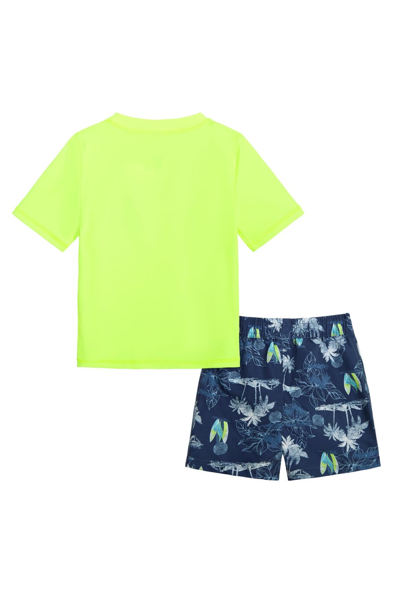 OSHKOSH B'GOSH Toddlers Boys' Swimsuit Trunk and Rashguard Set, Yellow 4T - Image 2
