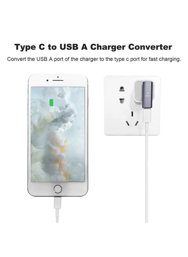 AreMe 90 Degree USB C Female to USB Male Adapter 2 Pack, Left and Right Angle Type C to USB A Charger Converter for iPhone, Apple iWatch Watch, Airpods, iPad Air Mini and More - Image 4