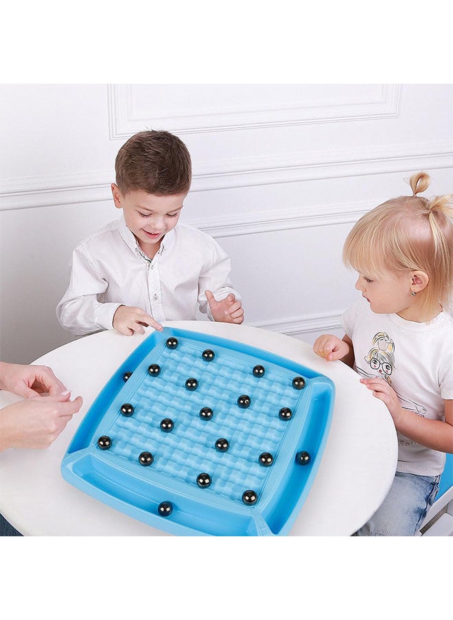Generic - Magnetic Chess Game Set with Punishment Wheel Portable Strategy Table Game with 20 Rocks Fun Chess Board Family Games Multiplayer Game with Storage Bag for Kids Adult - Image 1