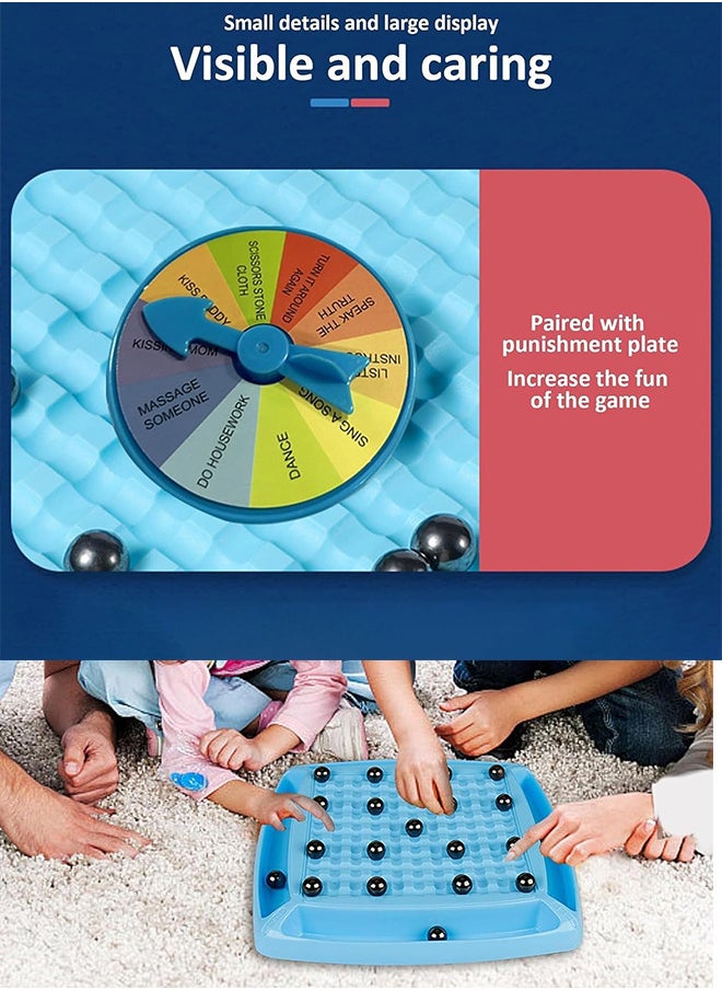 Generic - Magnetic Chess Game Set with Punishment Wheel Portable Strategy Table Game with 20 Rocks Fun Chess Board Family Games Multiplayer Game with Storage Bag for Kids Adult - Image 1