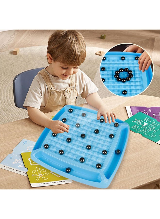 Generic - Magnetic Chess Game Set with Punishment Wheel Portable Strategy Table Game with 20 Rocks Fun Chess Board Family Games Multiplayer Game with Storage Bag for Kids Adult - Image 1
