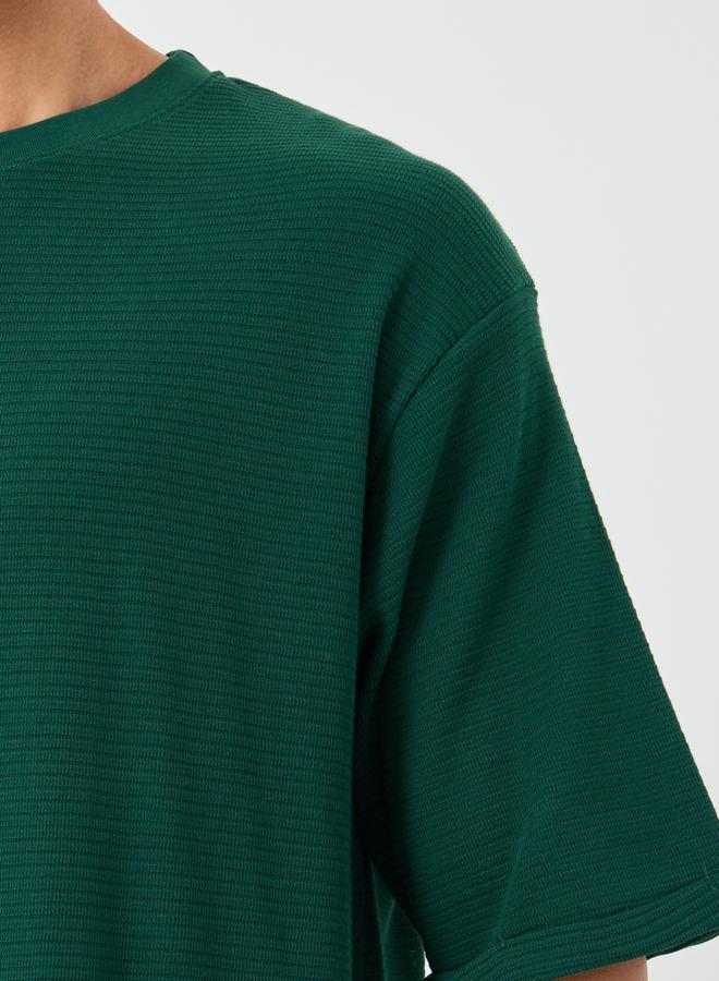 Styli Styli Waffle Knit Oversized Round Neck T-Shirt  - Image 3