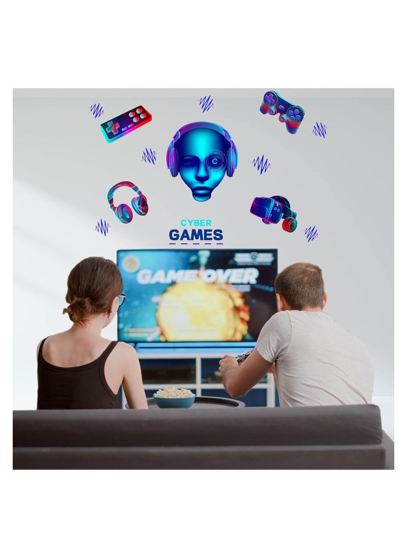 SYOSI - 3D Glow In The Dark Stickers, Wall Decal Gamer Boy, Wall Stickers Video Game Controller Wall Decor, for Boys Room Kids Bedroom Home Playroom Decoration, Gamers Gift, Self-Adhesive Waterproof - Image 1
