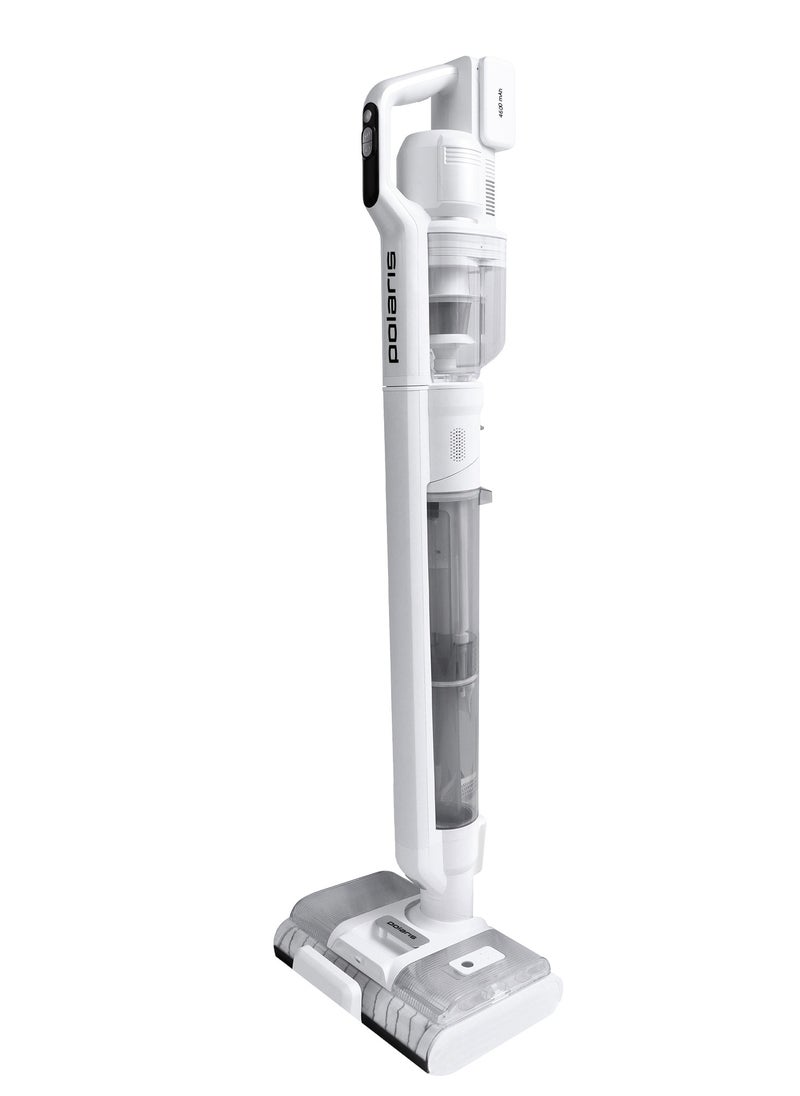 Polaris - Cordless vertical washing vacuum cleaner 7 in 1 is suitable for dry and wet cleaning. Packaging includes an additional pipe, an additional electric brush, a mini turbo brush, a 2-in-1 nozzle, a crevice nozzle, a flexible hose, an animal brush nozzle, a roller cleaning brush, a water container cleaning brush, an additional battery, an additional battery adapter. Removable motor part and an additional brush and pipe, allows the vacuum cleaner to turn into an independent cordless vertical vacuum cleaner that can be used for everyday dry cleaning.  Suction power – 170 AW - Image 1