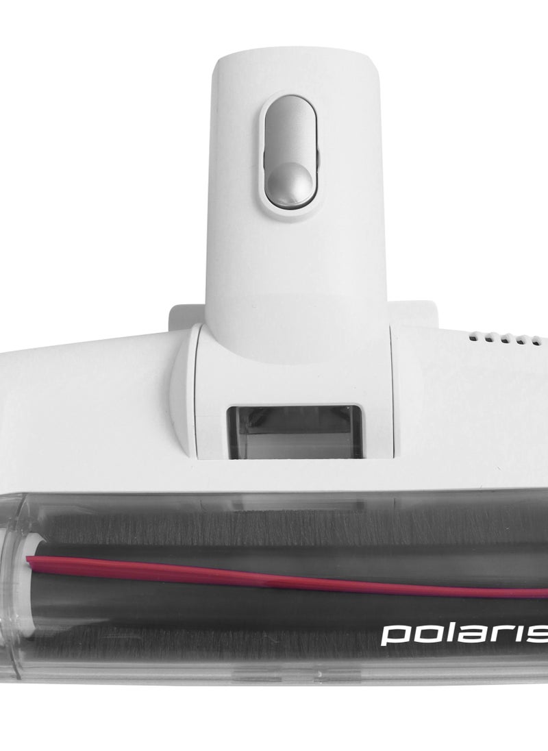Polaris - Cordless vertical washing vacuum cleaner 7 in 1 is suitable for dry and wet cleaning. Packaging includes an additional pipe, an additional electric brush, a mini turbo brush, a 2-in-1 nozzle, a crevice nozzle, a flexible hose, an animal brush nozzle, a roller cleaning brush, a water container cleaning brush, an additional battery, an additional battery adapter. Removable motor part and an additional brush and pipe, allows the vacuum cleaner to turn into an independent cordless vertical vacuum cleaner that can be used for everyday dry cleaning.  Suction power – 170 AW - Image 1