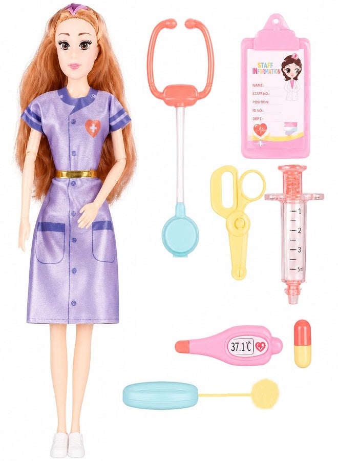 SUPER TOY Doctor Doll Playset for Girls with Medical Kit Accessories, Movable Joint Doll, Pretend Play Doctor Set Toy for Kids - Image 1