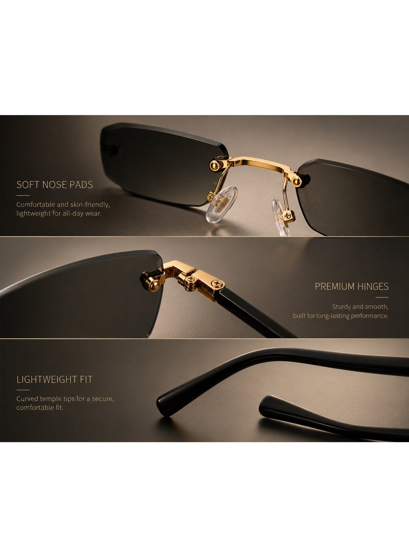 Gasin New Rimless Fashion Trend Sunglasses Personalized Sunglasses UV Protection Unisex - Image 4