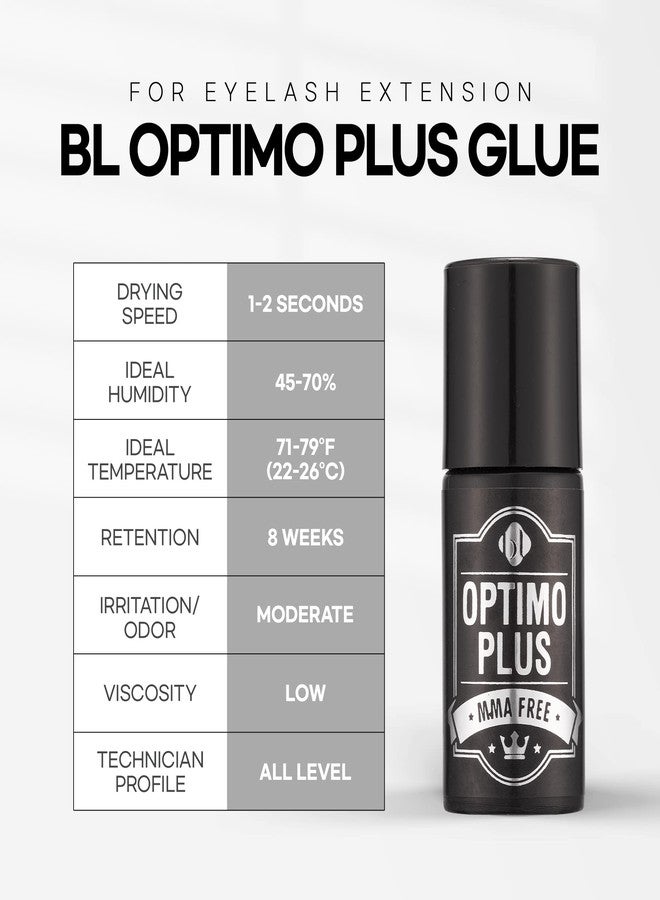 bl BL BL Lashes Optimo Plus Glue Extra Safe & Strong Eyelash Extension Adhesive | MMA, Toluene, Latex Free, Safest | Great Retention | Eyelash Extension Supplies 5g (Drying Time (1-2 sec)) - Image 3