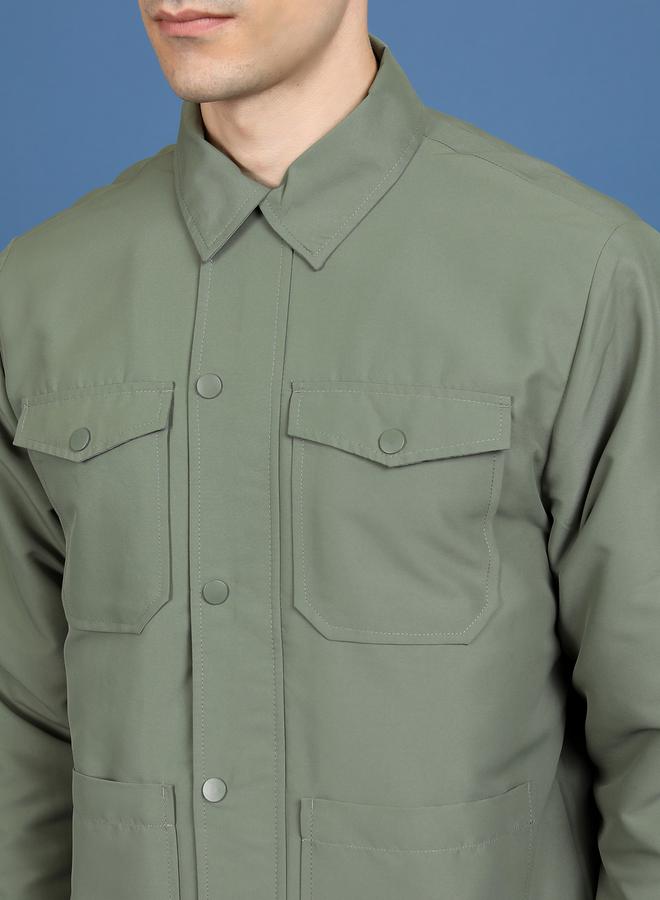 كيتش جاكيت أنيق بياقة مع أزرار غلق وجيوب - Image 2