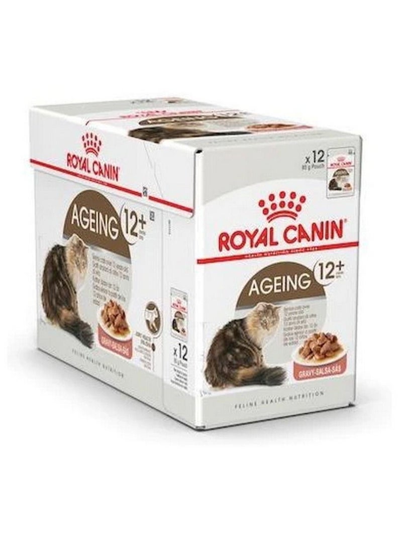 ROYAL CANIN Ageing +12 Gravy Wet Food Pouch 85g X 12 - Image 1