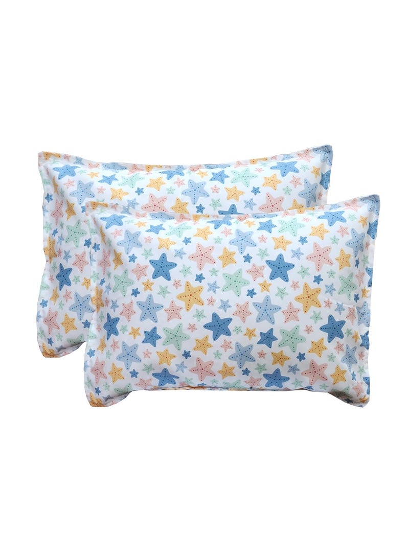 THE POMI THE POMI Pillow Cover for Kids Soft Cartoon Pillow Cover for Toddlers Infants Small Kids Cute Pillow for Boys Girls Set of 2 No Filler Stars  - Image 1