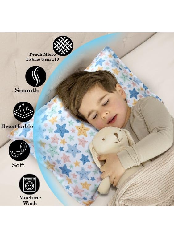 THE POMI THE POMI Pillow Cover for Kids Soft Cartoon Pillow Cover for Toddlers Infants Small Kids Cute Pillow for Boys Girls Set of 2 No Filler Stars  - Image 5