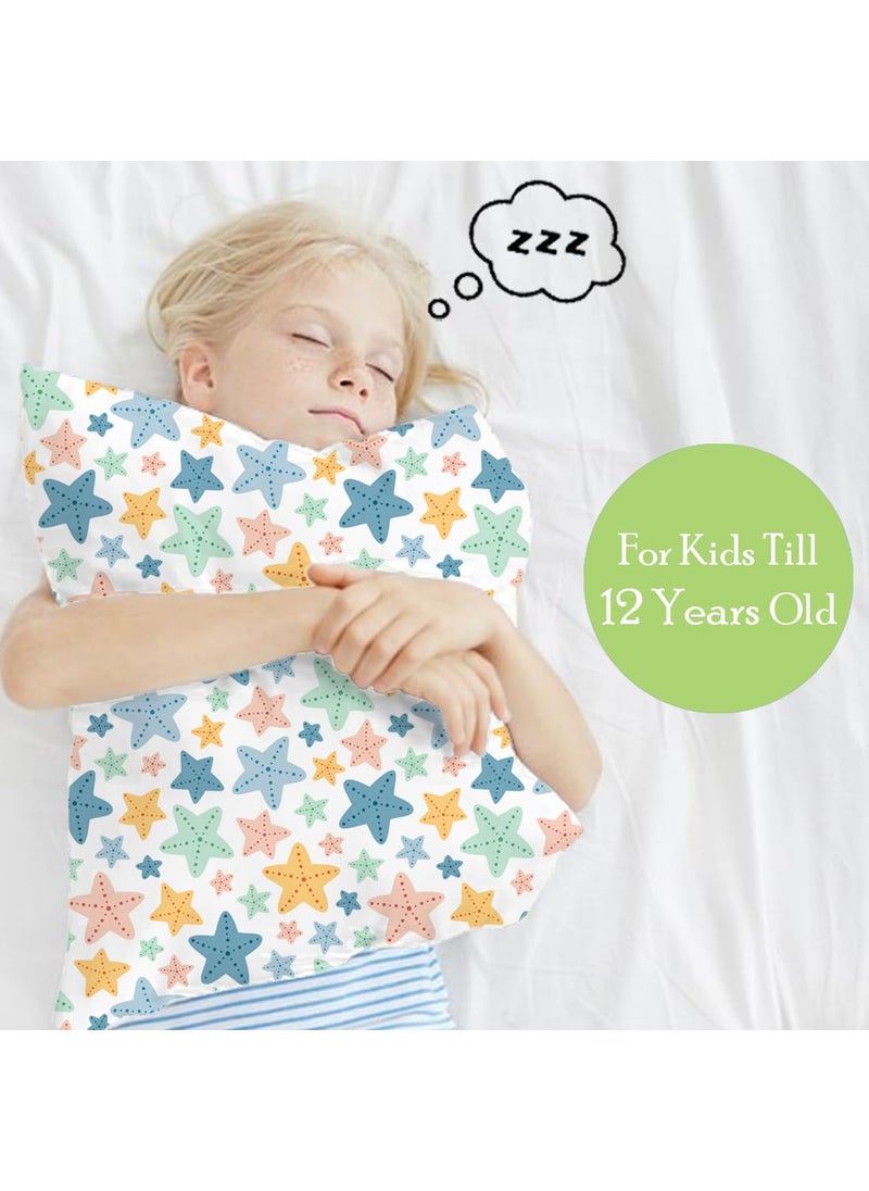 THE POMI THE POMI Pillow Cover for Kids Soft Cartoon Pillow Cover for Toddlers Infants Small Kids Cute Pillow for Boys Girls Set of 2 No Filler Stars  - Image 2