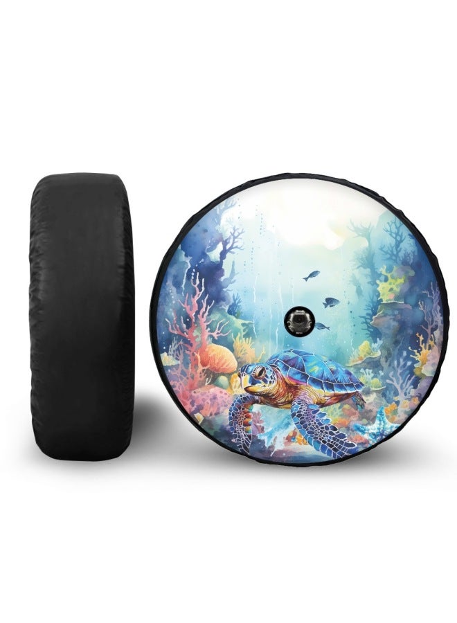 One Piece Printed Mountain Outdoor Camping Element With Middle Hole Car Tire Cover Design Spare Tire Cover