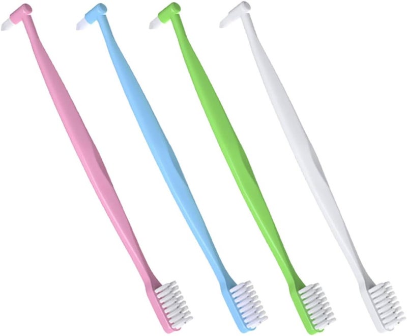 Double-Headed Interdental Brushes 4pcs, Wear-Resistant Tapered Manual Toothbrushes for Travel and Daily Oral Interspace Cleaning - Image 1