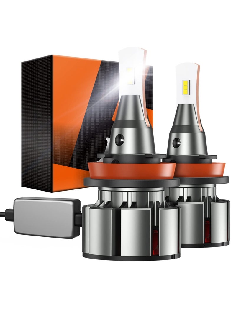 Excefore L2 H11/H8/H9/H16 Bulbs, 24000LM 800% Super Bright and Focused Beam Bulb with 15000RPM Cooling Fan, 5 Min Plug-N-Play, Powersports Accessory Lights (Pack of 2)  - Image 1