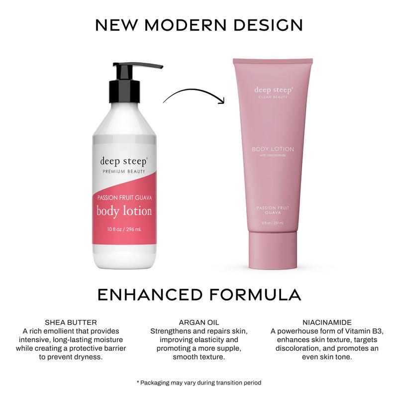 Deep Steep Body Lotion, Passion Fruit Guava, 8 oz â€“ Moisturizer with Coconut Oil, Shea Butter, Argan Oil, Aloe Vera & Niacinamide â€“ Vegan, Clean Beauty, Daily Skin Hydration - Image 3